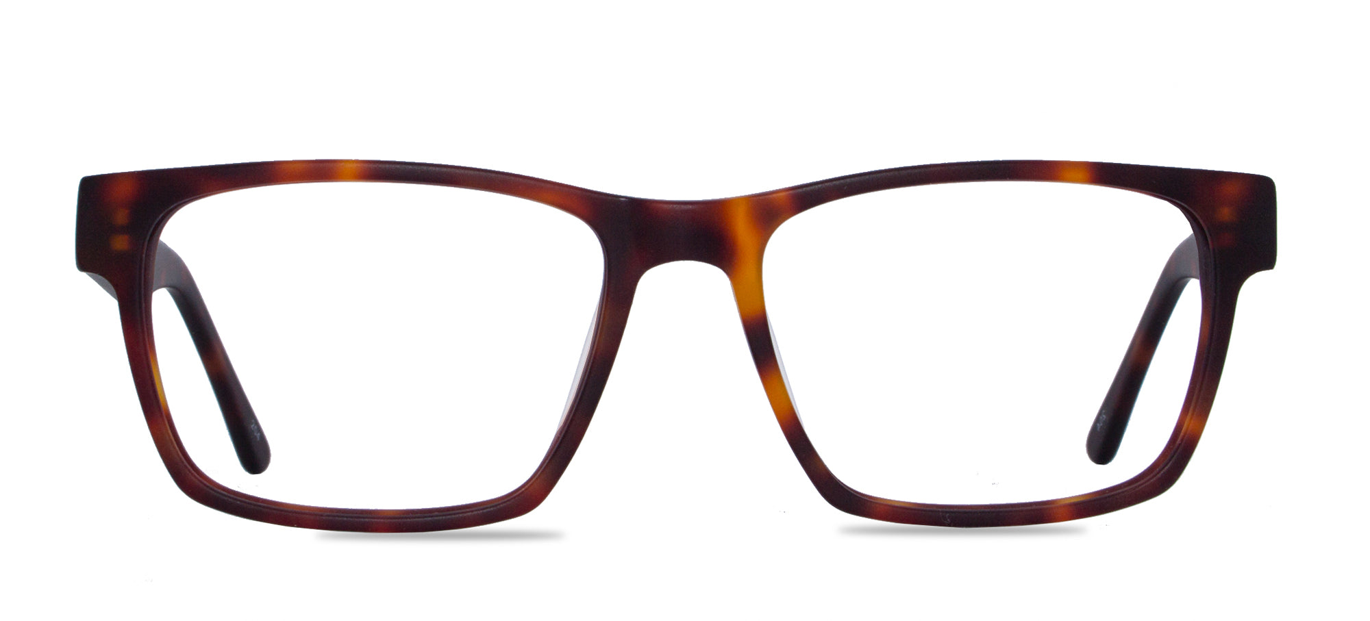 Tortoiseshell eyeglasses on a white background