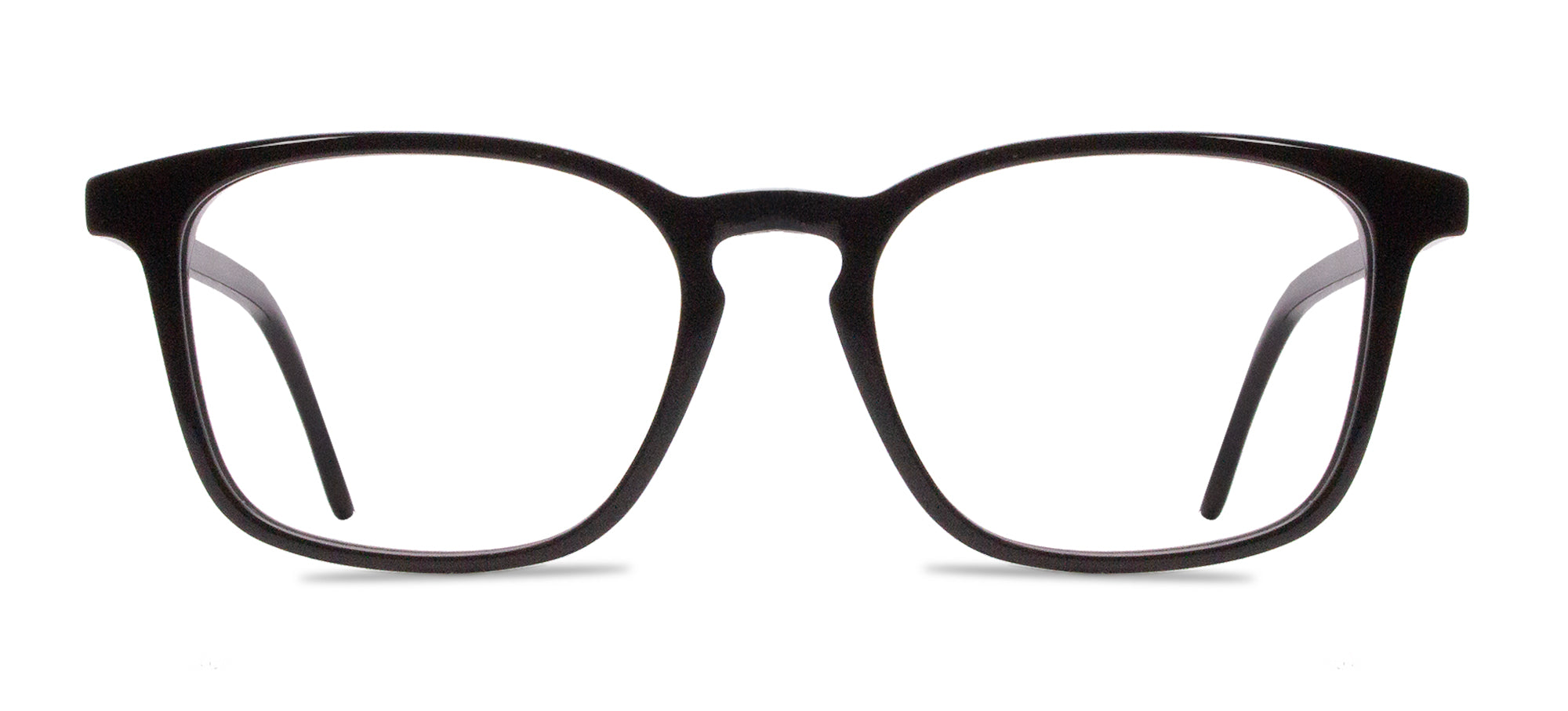 Black eyeglasses on a white background