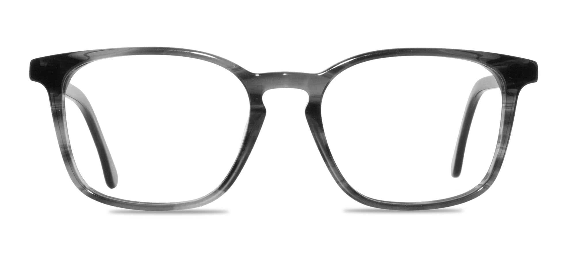 Black eyeglasses on a white background