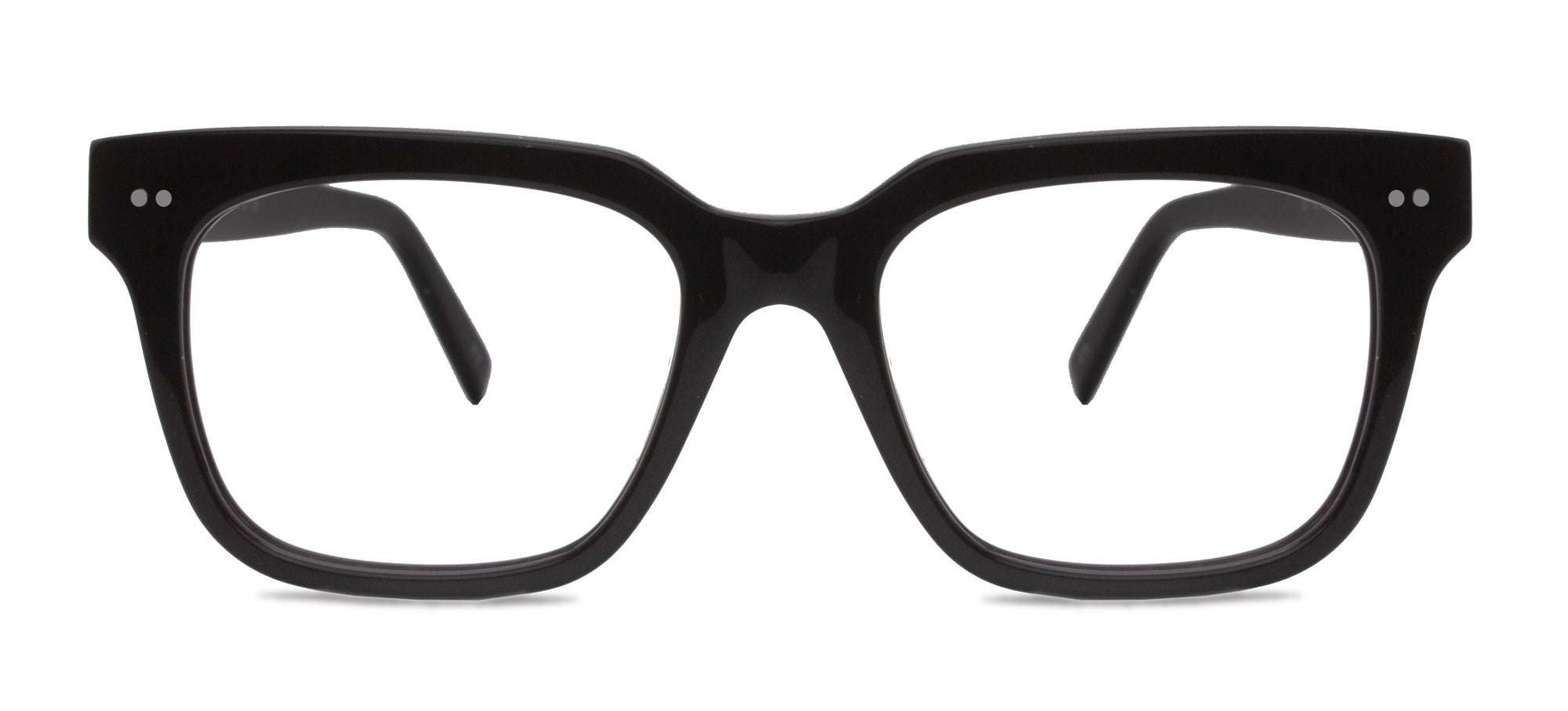 Black eyeglasses on a white background