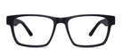 Black eyeglasses on a white background