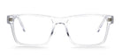 Clear eyeglasses on a white background