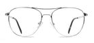 Silver aviator glasses on a white background