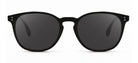 Black sunglasses with dark lenses on a white background