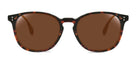 Sunglasses with brown lenses and tortoiseshell frame on a white background