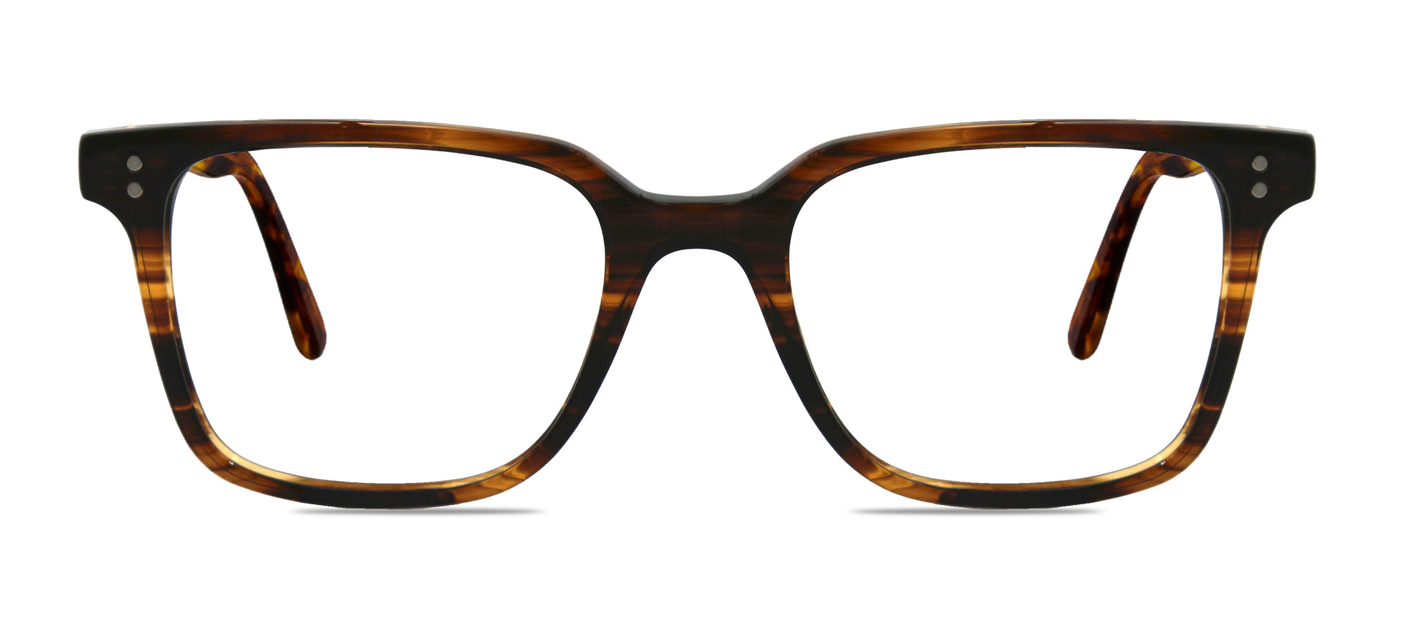 Tortoiseshell eyeglasses on a white background