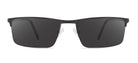 Black sunglasses with dark lenses on a white background