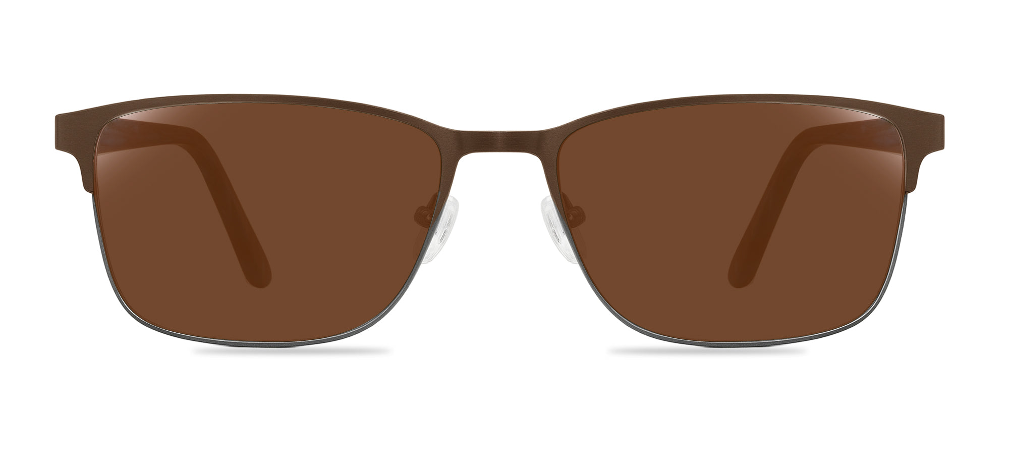 Brown sunglasses on a white background