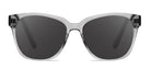 Clear frame sunglasses with dark lenses on a white background