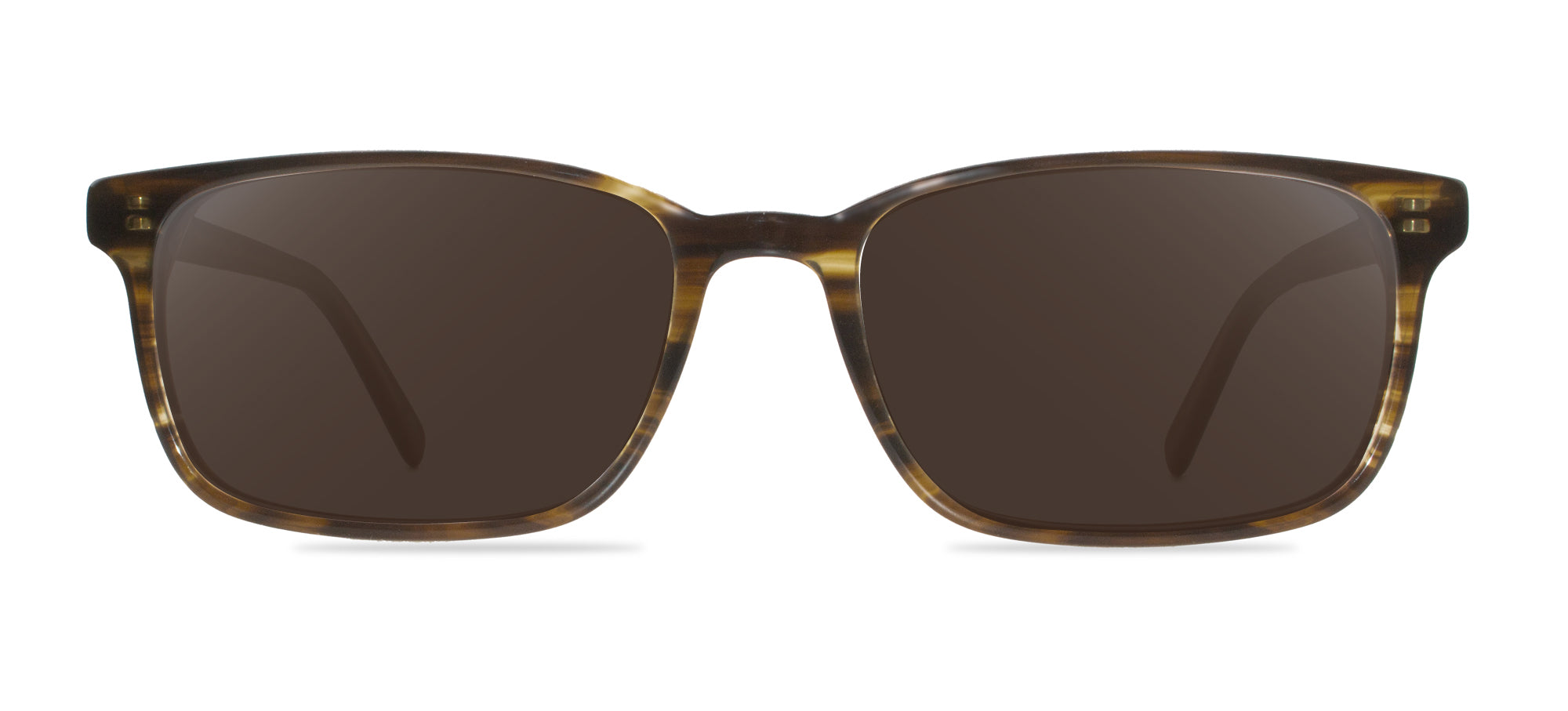 Sunglasses with brown lenses and tortoiseshell frame on a white background