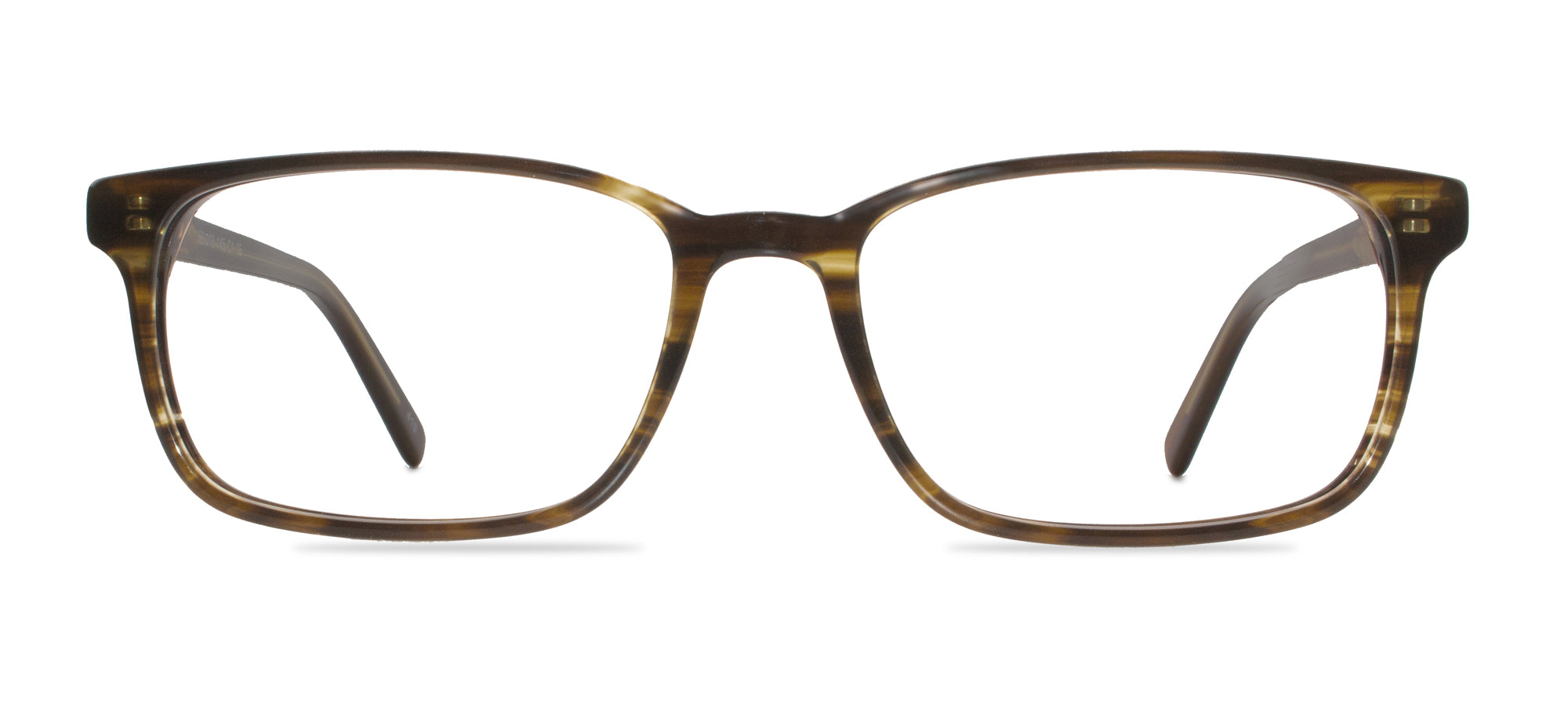 Brown tortoiseshell eyeglasses on a white background