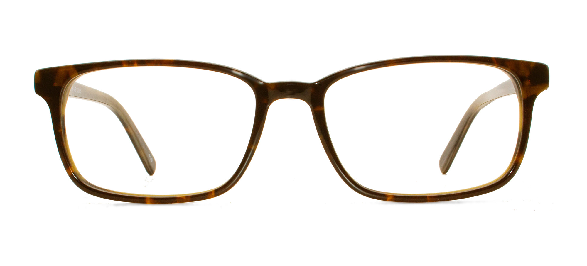 Brown eyeglasses on a white background