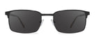 Black sunglasses with dark lenses on a white background