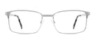 Silver eyeglasses on a white background