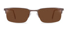 Brown sunglasses with dark lenses on a white background