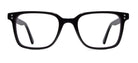 Black eyeglasses on a white background