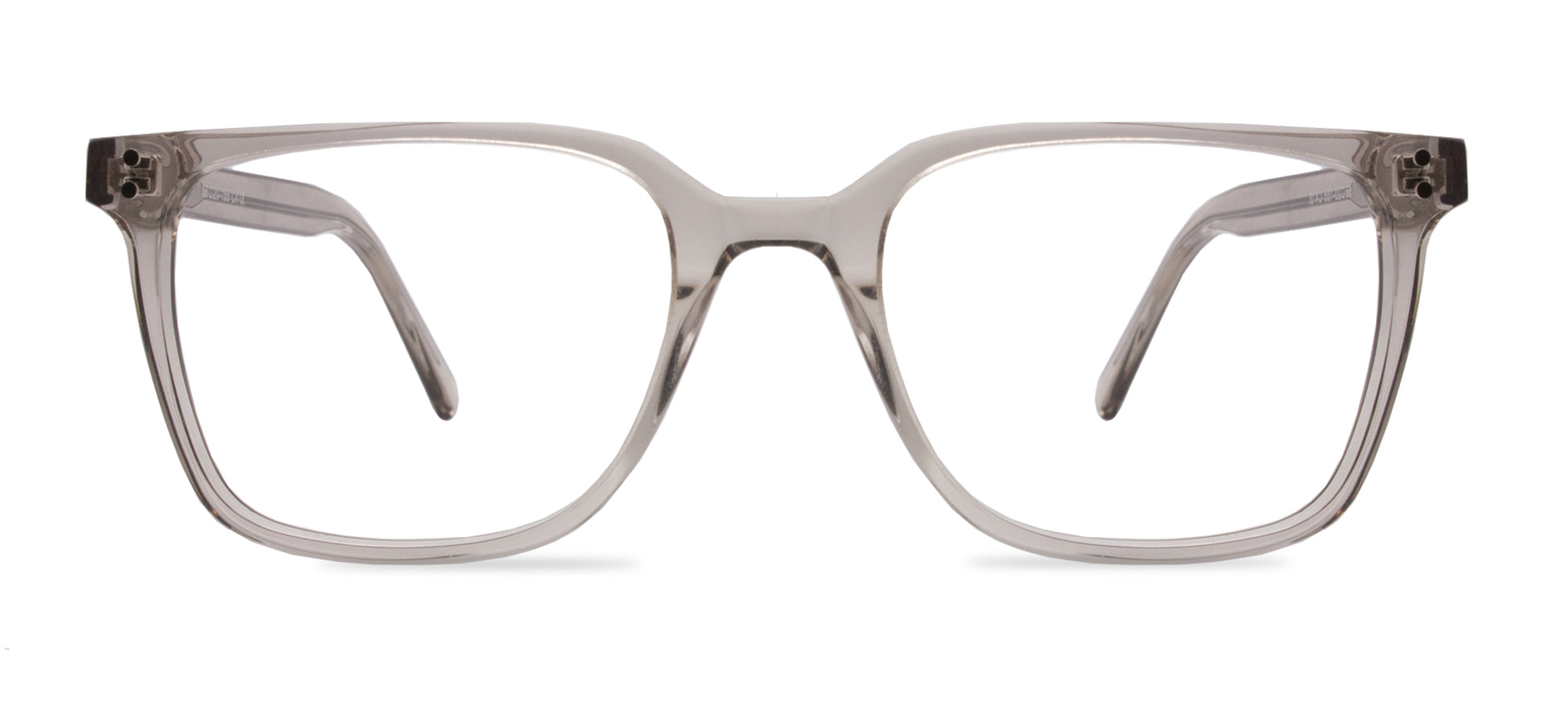 Clear eyeglasses on a white background