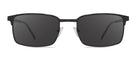 Black sunglasses with dark lenses on a white background