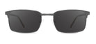 Black sunglasses with dark lenses on a white background