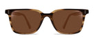 Sunglasses with tortoiseshell frame and brown lenses on a white background
