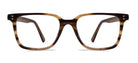Brown tortoiseshell eyeglasses on a white background