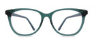 Green eyeglasses on a white background