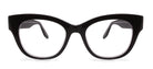 Black cat-eye glasses on a white background