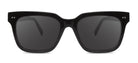 Black sunglasses with dark lenses on a white background