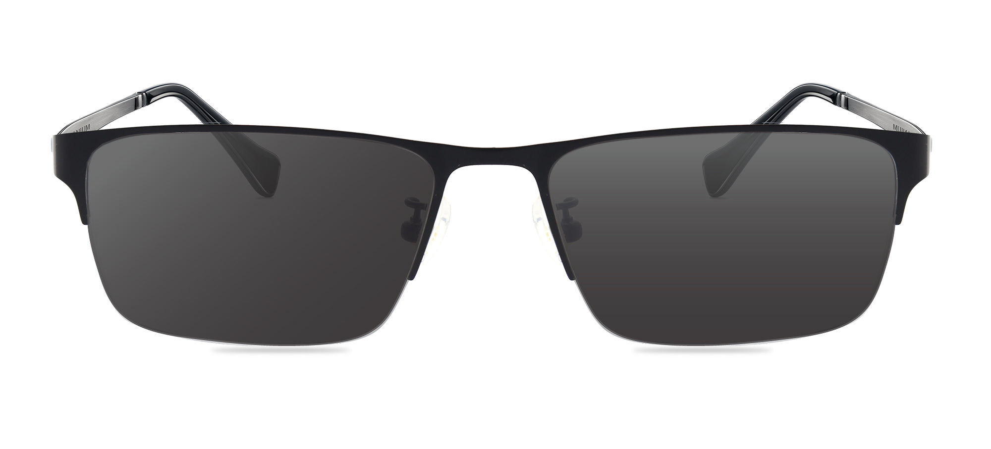 Black sunglasses with a white background