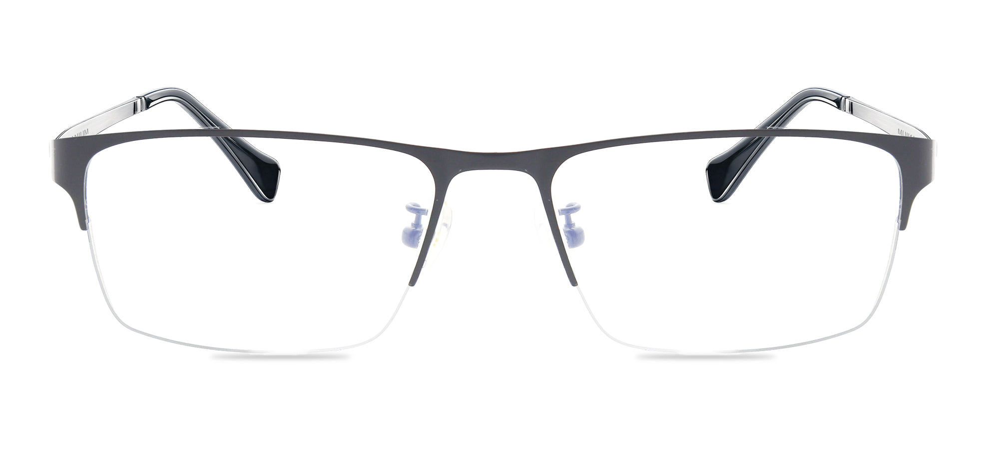 Black eyeglasses on a white background